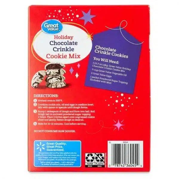 Great Value Chocolate Crinkle Cookie Mix 445g 2